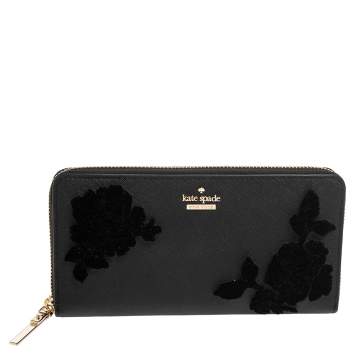 مملوكة مسبقًا Kate Spade  Black Leather Zip Around Wallet