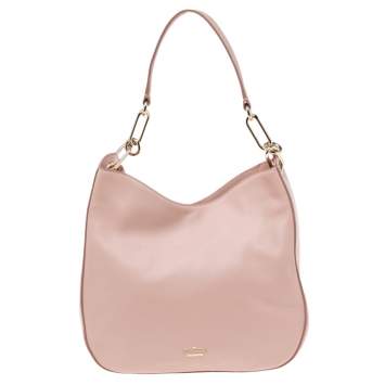 Pre Owned Kate Spade Light Pink Leather Snap Hobo