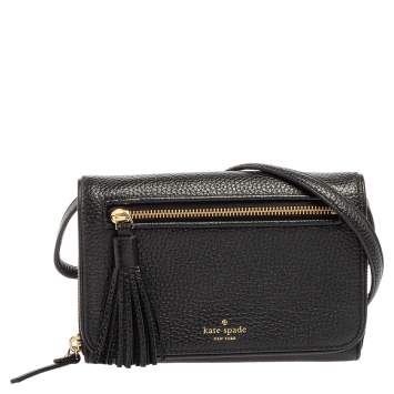 Pre Owned Kate Spade Black Leather Chester Street Avie Crossbody Bag