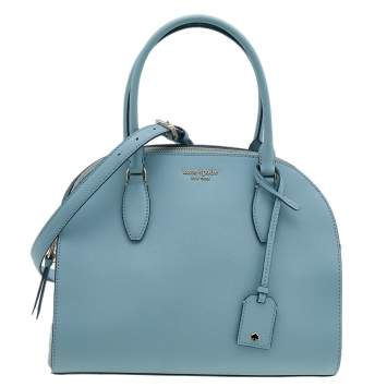 Pre Owned Kate Spade Sky Blue Saffiano Leather Dome Satchel
