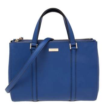 Pre Owned Kate Spade Blue Leather Mulberry Street Leighann Tote