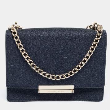 Pre Owned Kate Spade Blue Glitter Burgess Court Crossbody Bag