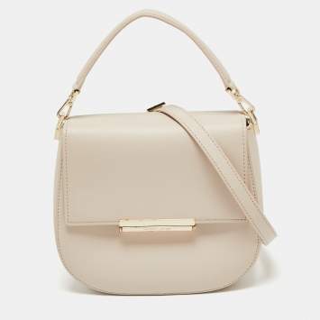 Pre Owned Kate Spade Beige Leather Make It Mine Shoulder Bag