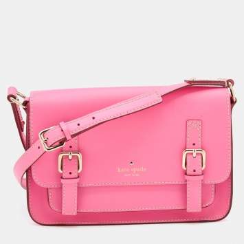 Pre Owned Kate Spade Pink Leather Essex Scout Crossbody Bag