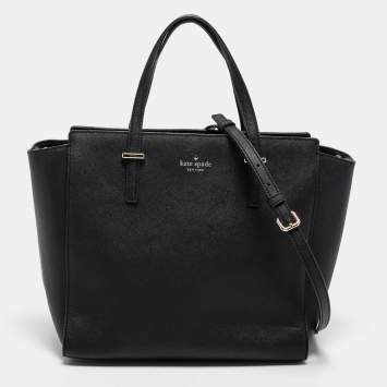 Pre Owned Kate Spade Black Leather Cedar Street Hayden Tote