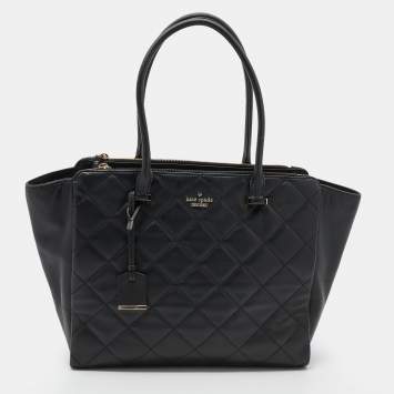 Pre Owned Kate Spade Black Quilted Leather Tote