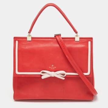 Pre Owned Kate Spade Red Leather Flap Top Handle Bag