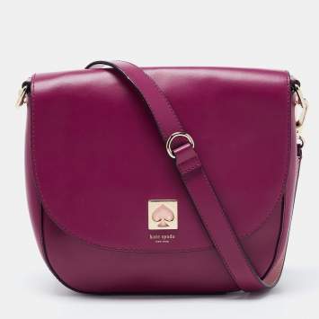 Pre Owned Kate Spade Burgundy Leather Doreen New Bond Street Crossbody Bag