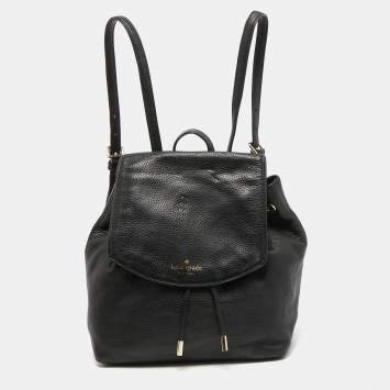 Pre Owned Kate Spade Black Leather Small Breezy Backpack