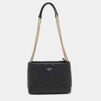 Pre Owned Kate Spade Black Quilt Leather Reese Chain Shoulder Bag