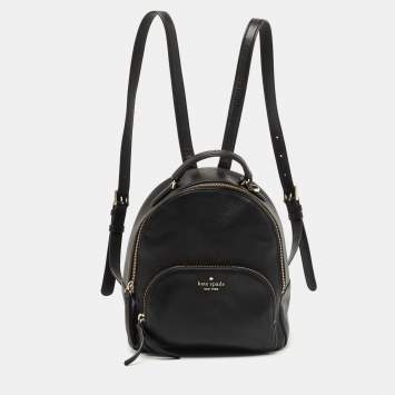 Pre Owned Kate Spade Black Leather Jackson Backpack