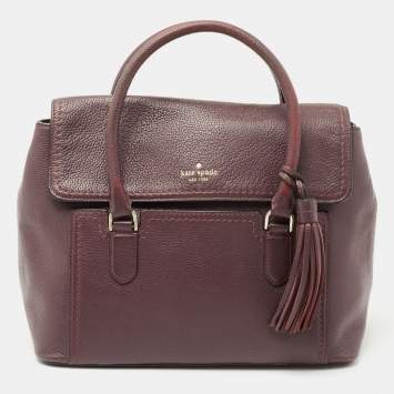 Pre Owned Kate Spade Burgundy Leather Nicola Chester Satchel
