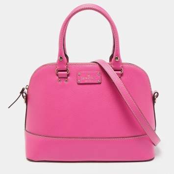Pre Owned Kate Spade Pink Leather Wellesley Rachelle Satchel