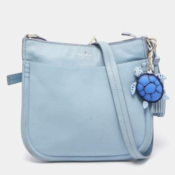 Pre Owned Kate Spade Light Blue Leather Orchard Street Hemsley Crossbody Bag