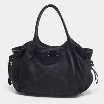 Pre Owned Kate Spade Black Nylon and Patent Leather Stevie Diaper Bag