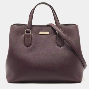 Pre Owned Kate Spade Purple Saffiano Leather Laurel Way Evangelie Satchel