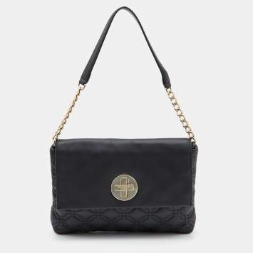 Pre Owned Kate Spade Black Quilted Leather Astor Court Flap Shoulder Bag