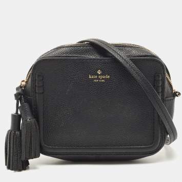 Pre Owned Kate Spade Black Leather Kingston Drive Arla Crossbody Bag