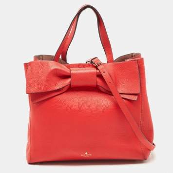 Pre Owned Kate Spade Red Leather Olive Drive Brigette Tote