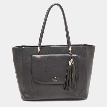 Pre Owned Kate Spade Black Leather Longacre Court Cal Tote