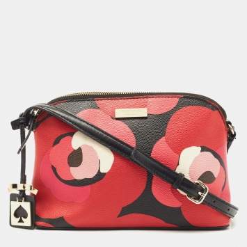 Pre Owned Kate Spade Multicolor Floral Leather Crossbody Bag