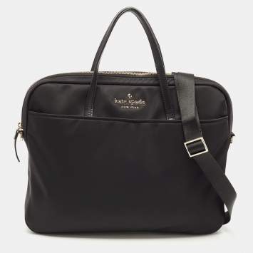 Pre Owned Kate Spade Black Nylon The Little Better Sam Laptop Bag