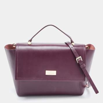 Pre Owned Kate Spade Purple Leather Large Arbour Hill Charline Top Handle Bag