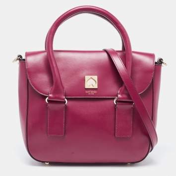 Pre Owned Kate Spade Fuchsia Leather Satchel