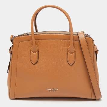 Pre Owned Kate Spade Brown Leather Large Knott Satchel