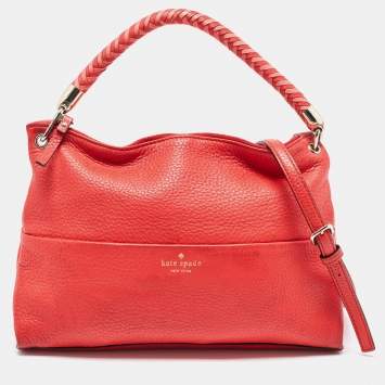 Pre Owned Kate Spade Red Leather Elliot Place Carmina Shoulder Bag