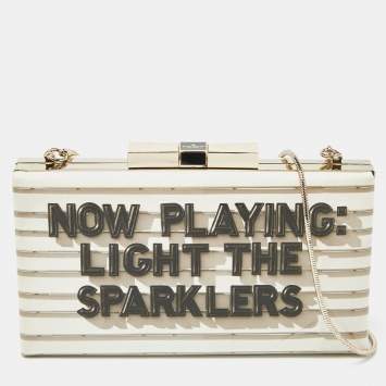 Pre Owned Kate Spade Beige Patent Leather Frame Clutch
