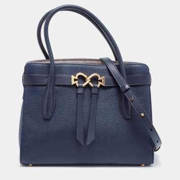 Pre Owned Kate Spade Dark Blue Leather Toujour Tote
