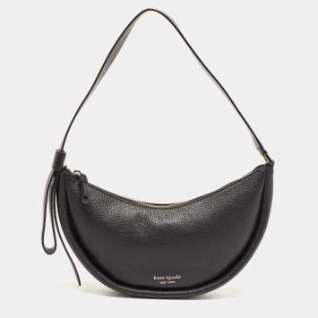 Pre Owned Kate Spade Black Leather Smile Shoulder Bag