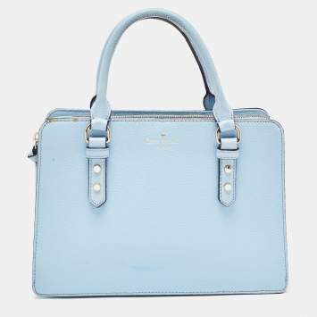 Pre Owned Kate Spade Light Blue Leather Mulberry Street Leighann Tote