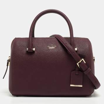 Pre Owned Kate Spade Burgundy Saffiano Leather Cameron Street Lane Satchel