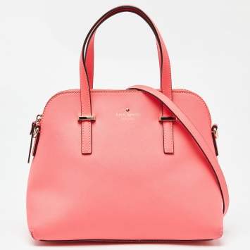 Pre Owned Kate Spade Neon Pink Leather Cedar Street Maise Satchel