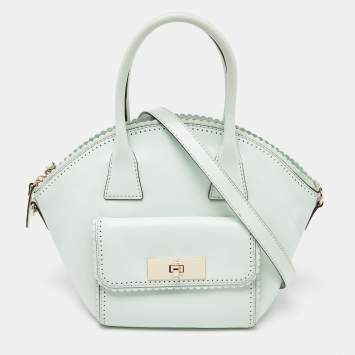 Pre Owned Kate Spade Mint Green Scalloped Leather Satchel
