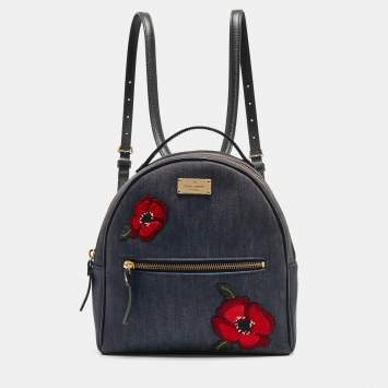 Pre Owned Kate Spade Blue Denim Grove Street Poppy Sammi Backpack