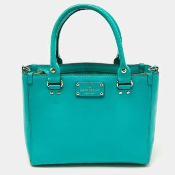 Pre Owned Kate Spade Green Leather Tote