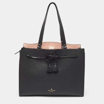 Pre Owned Kate Spade Black Leather New York Hayes Street Tote