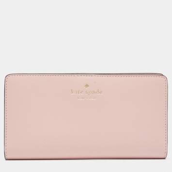 Pre Owned Kate Spade Pink Leather Bifold Wallet 