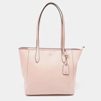 Pre Owned Kate Spade Light Pink Leather Large Dana Tote