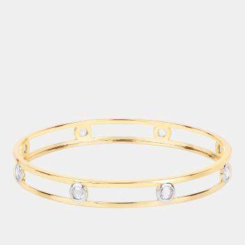 مملوكة مسبقًا 1.56 cts Diamond 14K Yellow Gold Station Bangle