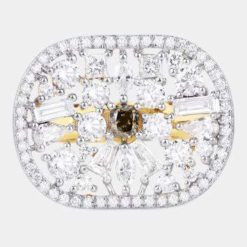 Pre Owned 2.66 cts Diamond 18K Yellow Gold Bridal Ring US Size 7.50