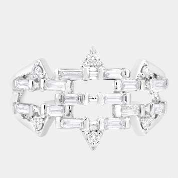 مملوكة مسبقًا 0.51 cts Diamond 14K White Gold Bridal Ring US Size 7