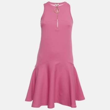 Pre Owned Kenzo Pink Jersey Sleeveless Flared Mini Dress XS