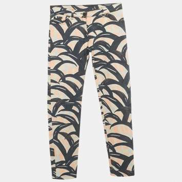 Pre Owned Kenzo Blue Printed Denim Skinny Jeans S Waist 28''