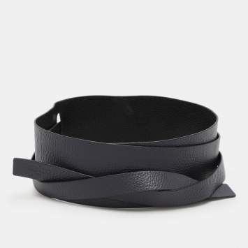 Pre Owned Kenzo Black/Navy Blue Leather Waist Belt 