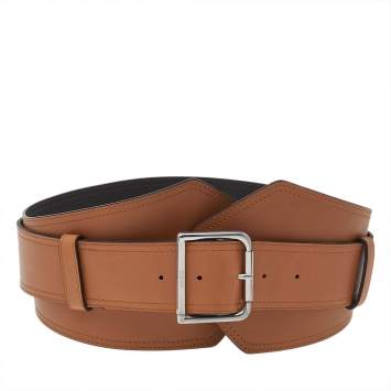 Pre Owned Kenzo Tan Leather Waist Belt 75CM
