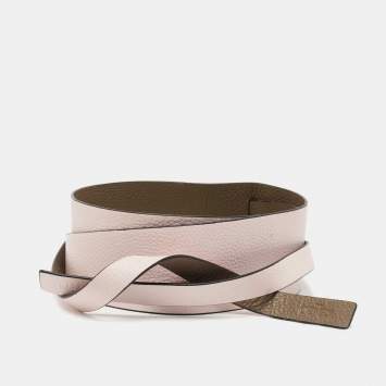 Pre Owned Kenzo Pink/Grey Leather Wrap Waist Reversible Belt
